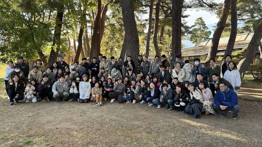 レクリエーションでの集合写真
