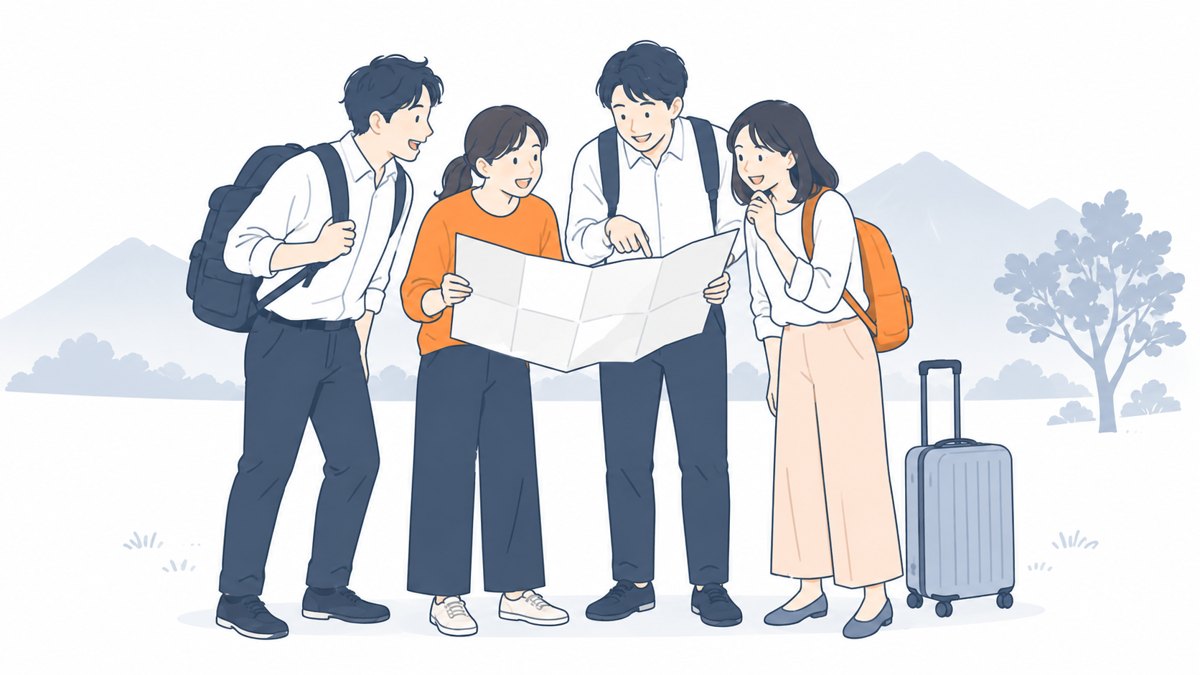 社員旅行 のイラスト